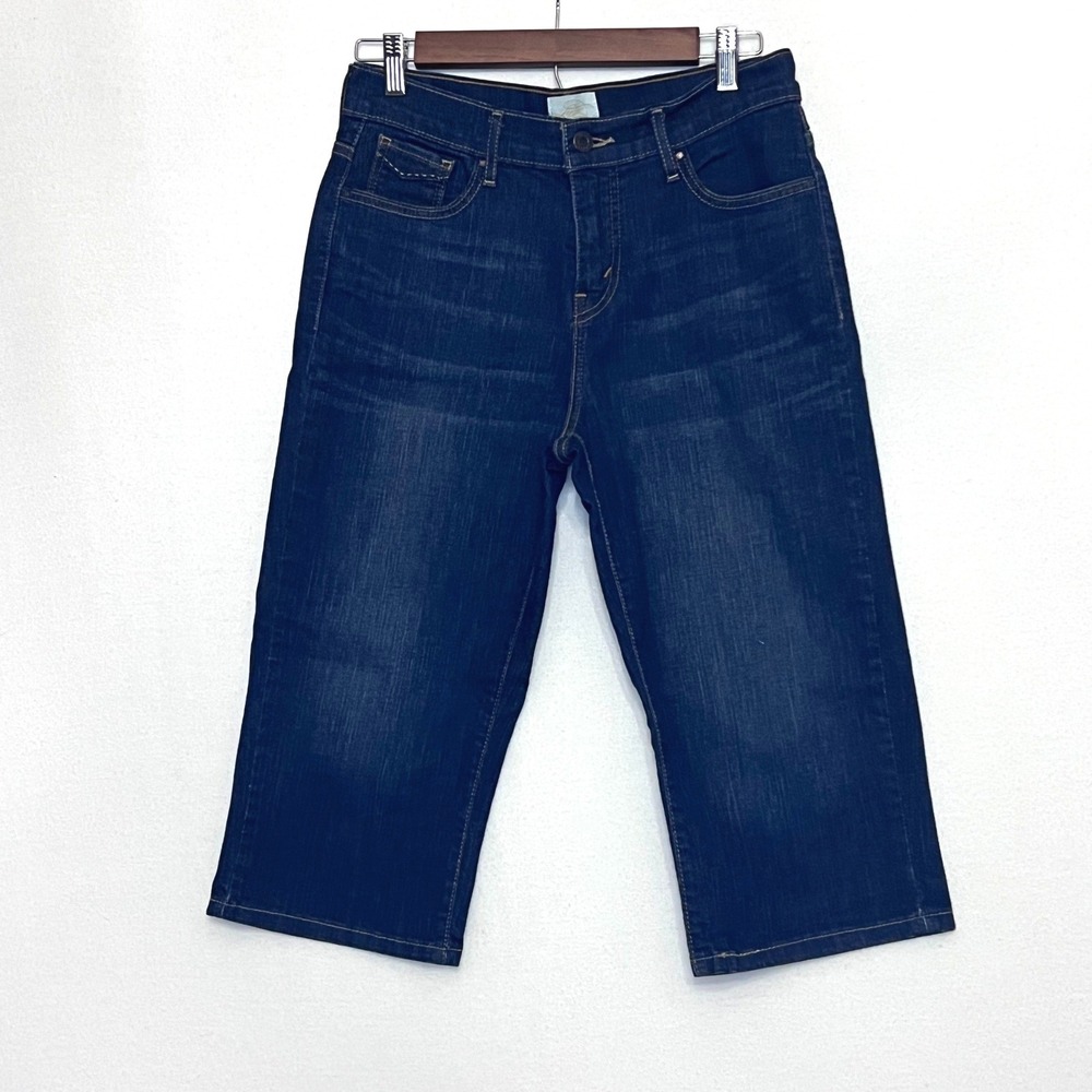 Levis Signature 512 Perfectly Slimming Capri Jeans Dark Wash Blue Size 10 Crop